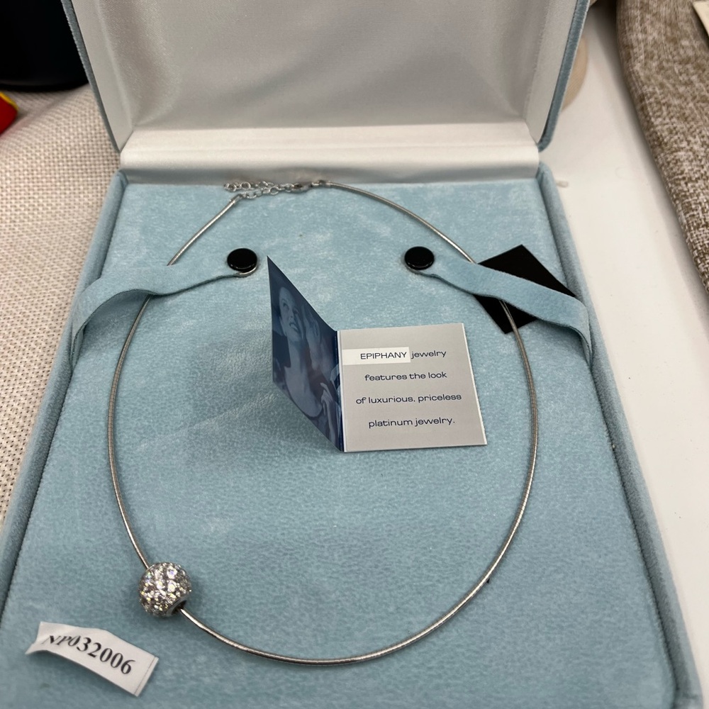 925 Sterling Silver QVC Epiphany Diamonique Pavé Bead Necklace - Picture 4 of 16